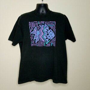 Peru Inka Inspired Fish T Shirt Size XL Vintage 80s Single Stitch Made‎ in USA